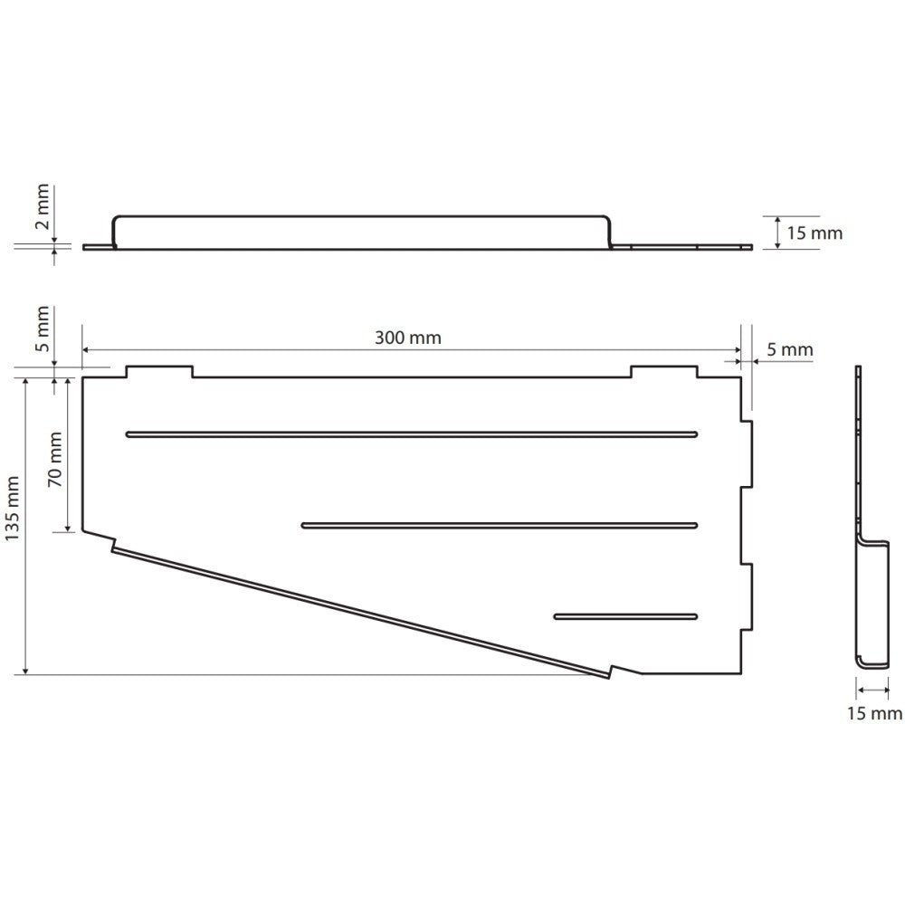 Bemeta Cytro Polita de dus (savoniera dus) asimetrica, inox mat