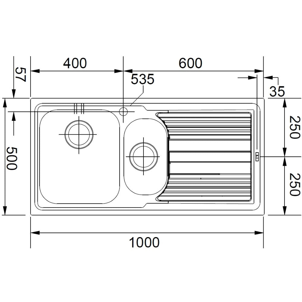 Franke Logica Line LLL 651 Chiuveta bucatarie inox 100x50 cm, finisaj dekor