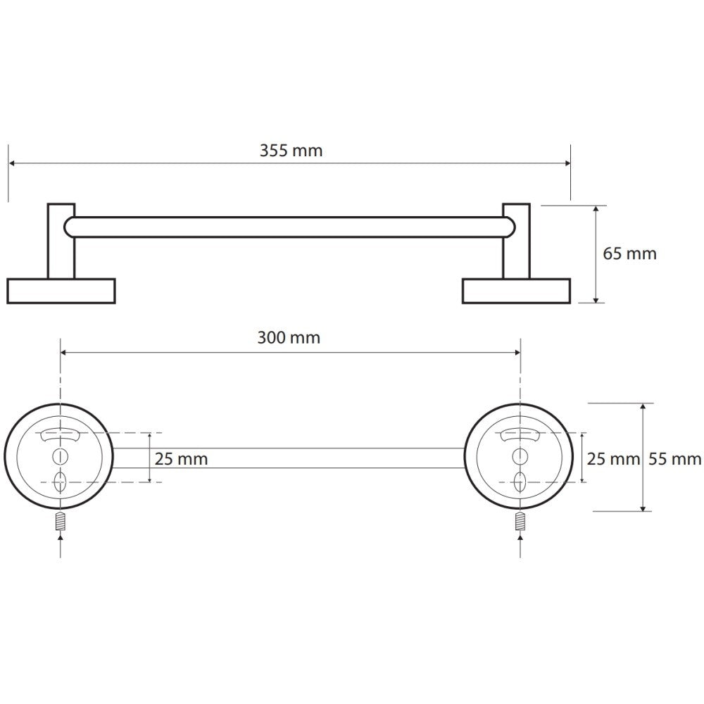 Bemeta Omega Suport prosop baie tip bara 36 cm (design tip 1)