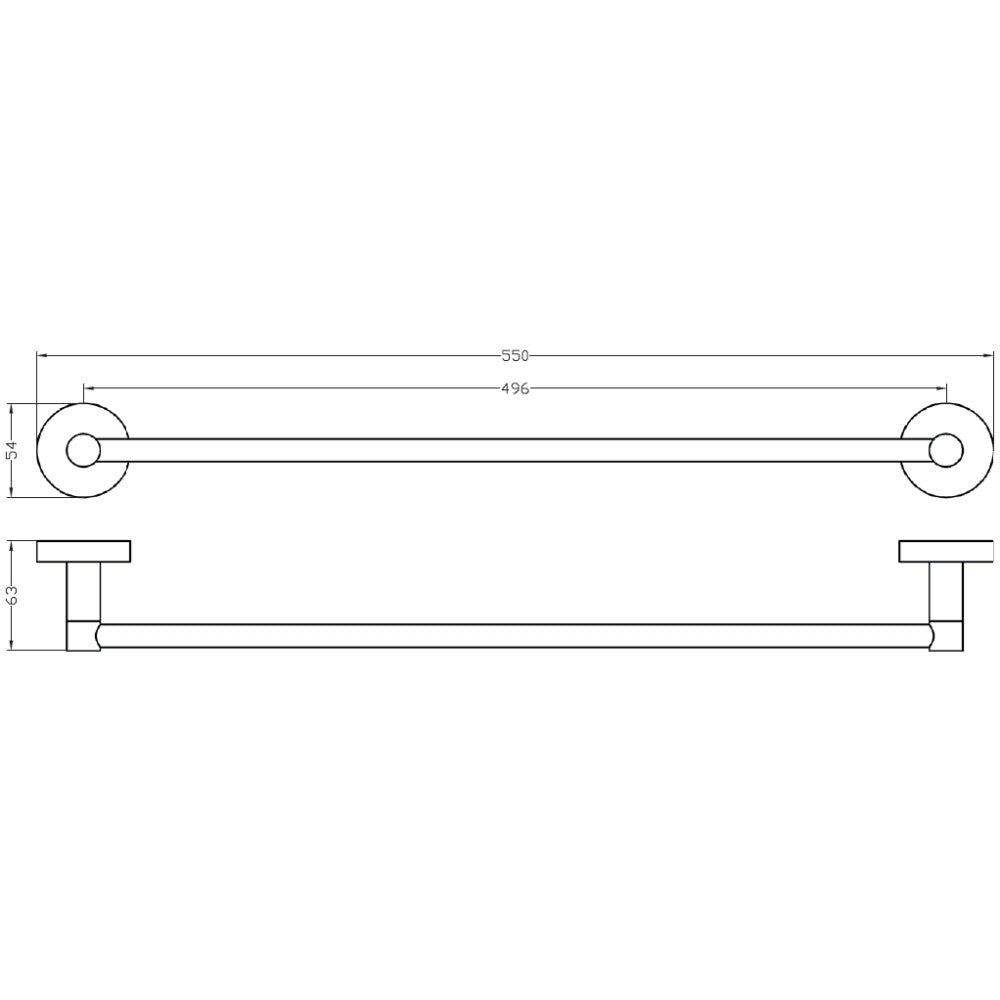 Bemeta Rawell Suport prosop baie tip bara magnetica pentru radiator, 55 cm