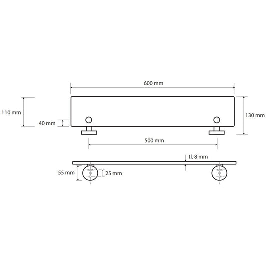 Bemeta Omega Polita din sticla 60xH7 cm