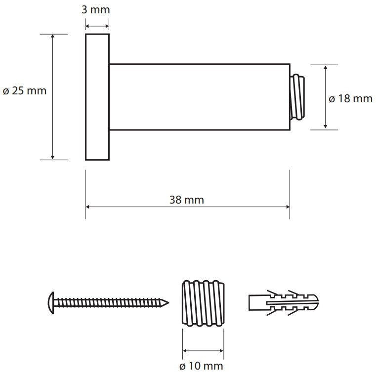 Bemeta Omega Cuier baie fara rozeta Ø3 cm