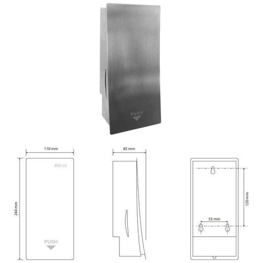 Bemeta Hotel Dozator sapun lichid 800 ml, inox mat