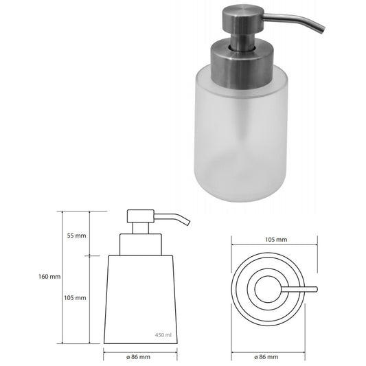 Bemeta Hotel Dozator sapun lichid 450 ml, inox mat