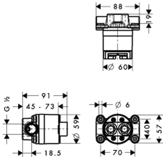 Hansgrohe Axor Starck Basic Corp incastrat