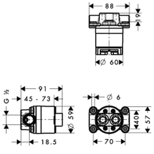 Hansgrohe Axor Starck Basic Corp incastrat