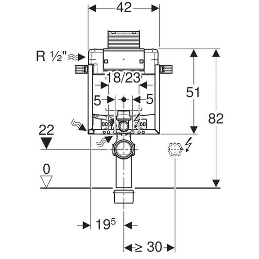 Geberit Kombifix Omega Rezervor incastrat WC cu cadru H82 cm