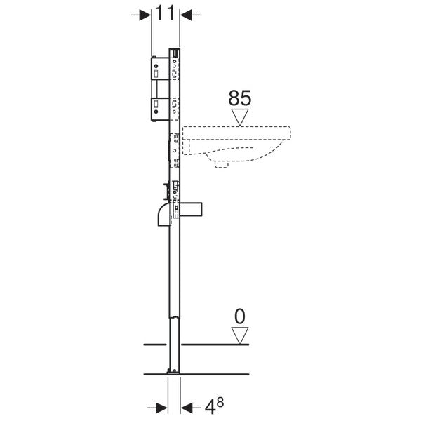 Geberit Duofix Cadru pentru fixare lavoar, pentru baterie de lavoar in perete