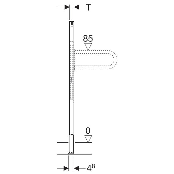 Geberit Duofix Cadru pentru manere de sprijin dizabilitati, H112 cm
