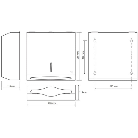 Bemeta Hotel Dispenser prosoape hartie H26 cm, negru