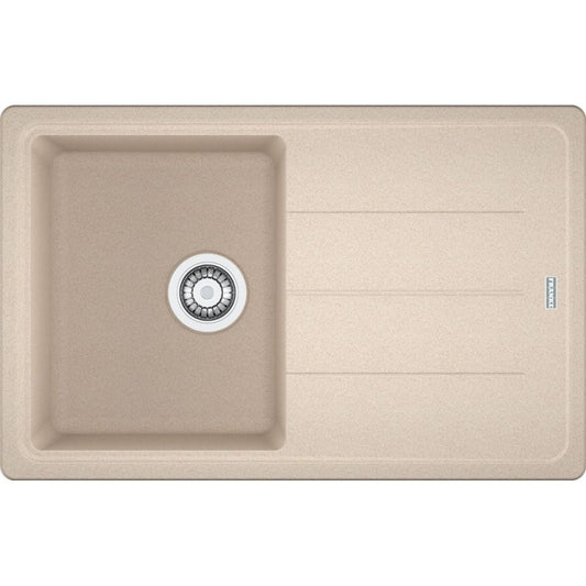 Franke Basis BFG 611-78 Set chiuveta bucatarie granit 78x50 cm cu baterie monocomanda Novara Plus, bej (avena)