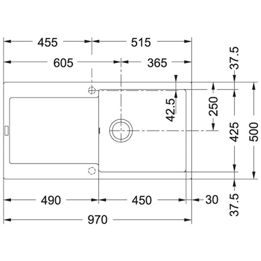Franke Maris MRG 611-L Chiuveta bucatarie granit 97x50 cm, negru mat