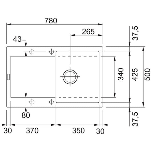 Franke Maris MRG 611-78 Chiuveta bucatarie granit 78x50 cm, negru mat