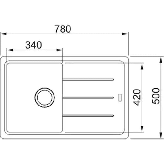 Franke Malta BSG 611-78 Chiuveta bucatarie granit 78x50 cm, negru
