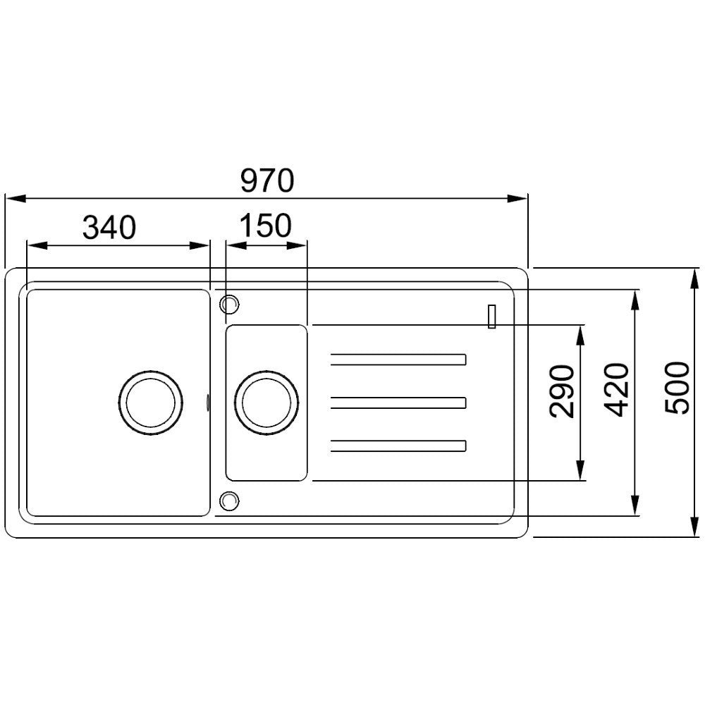 Franke Malta BSG 651-97 Chiuveta bucatarie granit 97x50 cm, negru