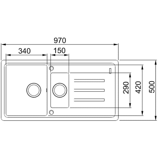Franke Malta BSG 651-97 Chiuveta bucatarie granit 97x50 cm, negru