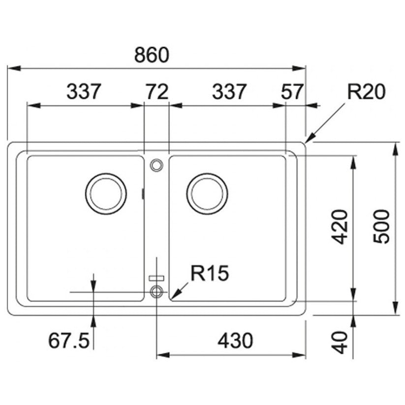 Franke Basis BFG 620 VN Chiuveta bucatarie granit 86x50 cm, negru