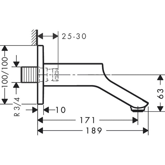 Hansgrohe Axor Urquiola Pipa cada 19 cm