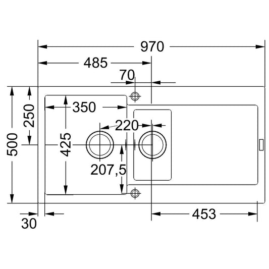 Franke Maris MRG 651 Chiuveta bucatarie granit 97x50 cm, negru