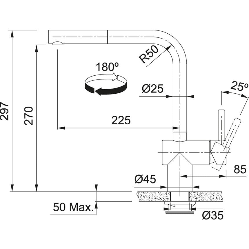 Franke Atlas Sensor Baterie chiuveta bucatarie monocomanda electronica cu dus extractibil, crom