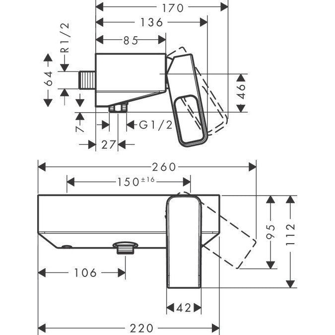 Hansgrohe Axor Urquiola Baterie dus monocomanda