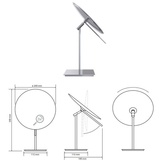 Bemeta Oglinda cosmetica stativa Ø18 cm