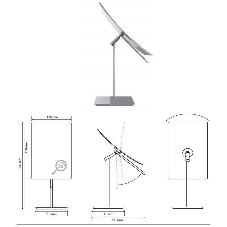 Bemeta Oglinda cosmetica stativa 18xH37 cm