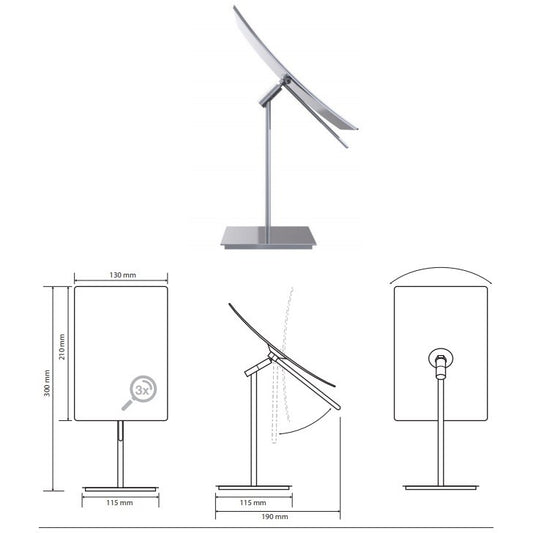 Bemeta Oglinda cosmetica stativa 18xH37 cm