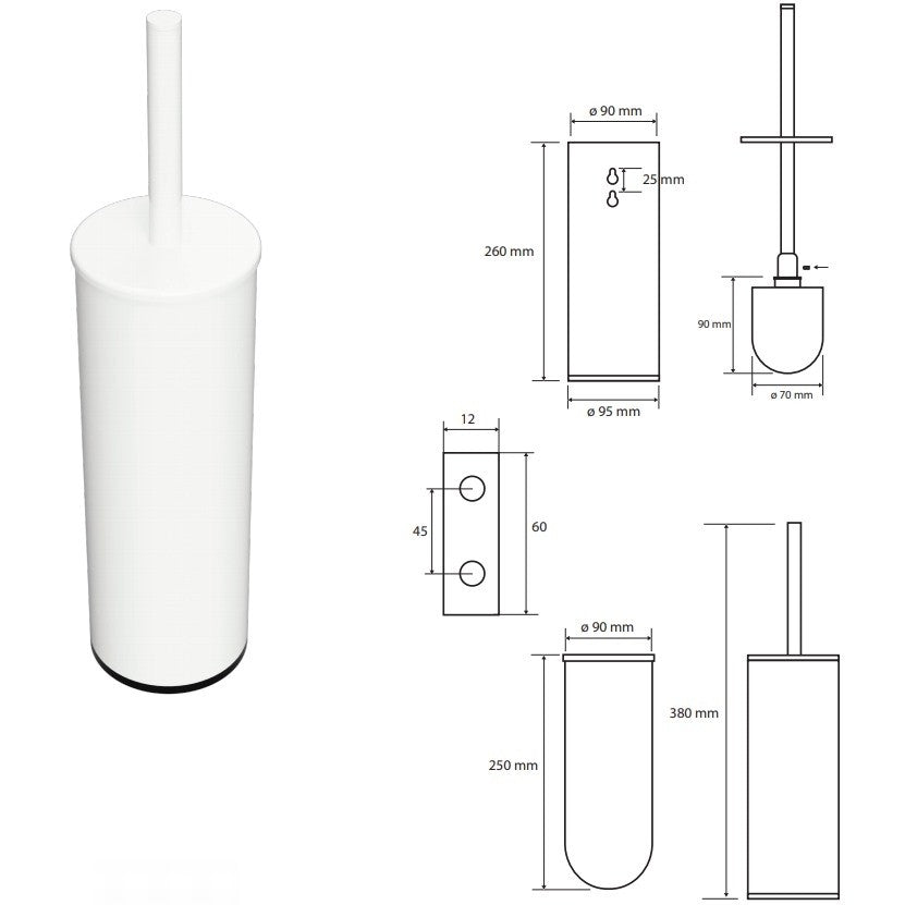 Bemeta White Perie WC cu suport, alb