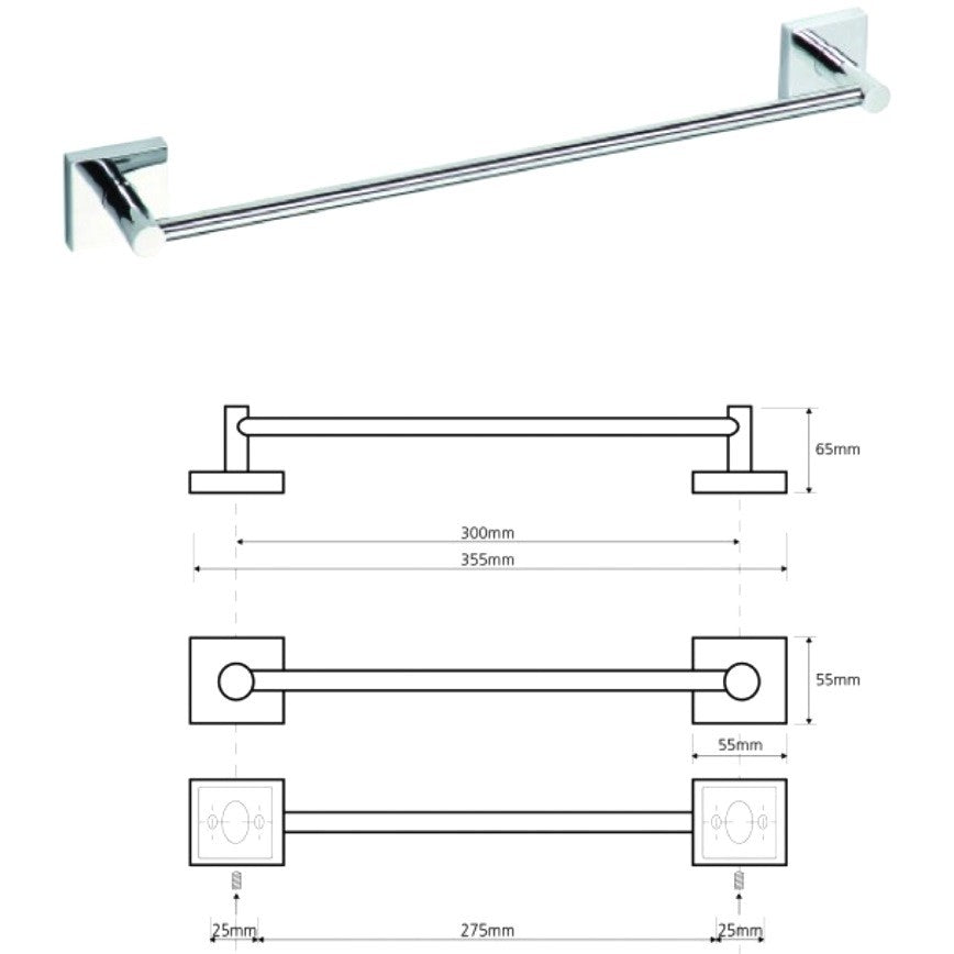 Bemeta Beta (design tip 1) Suport prosop baie tip bara 36 cm