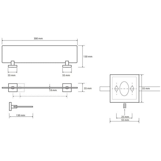 Bemeta Beta Polita de sticla 30 cm