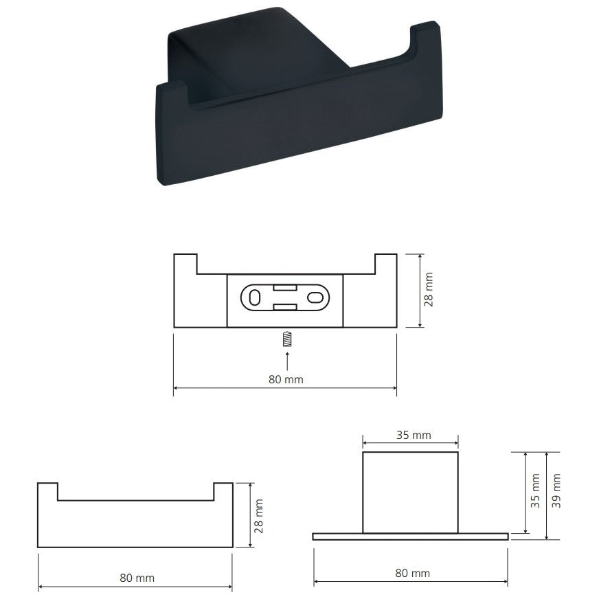 Bemeta Nero Cuier baie H6.7 cm, negru