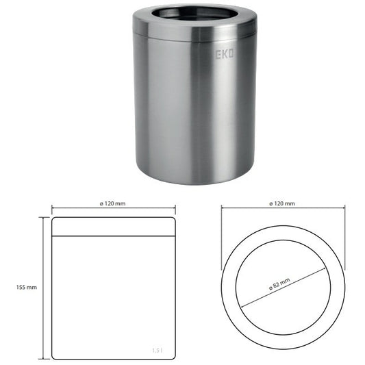 Bemeta Hotel Cos gunoi 1.5 l, inox mat
