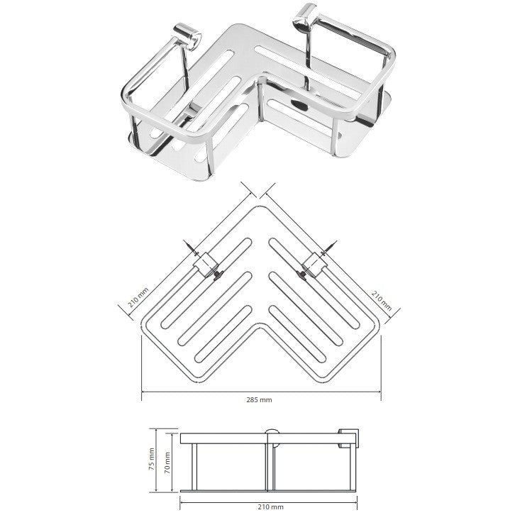 Bemeta Cytro 146208092 Polita de colt (savoniera dus) 21 cm