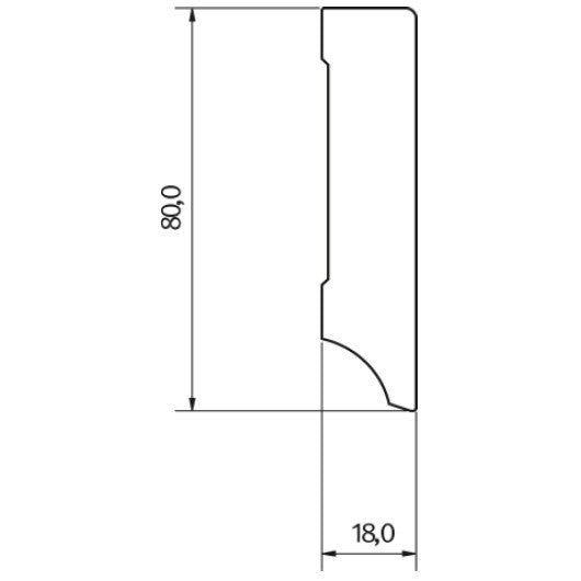 Egger Hamburg Plinta parchet cubica MDF 8 cm, alb