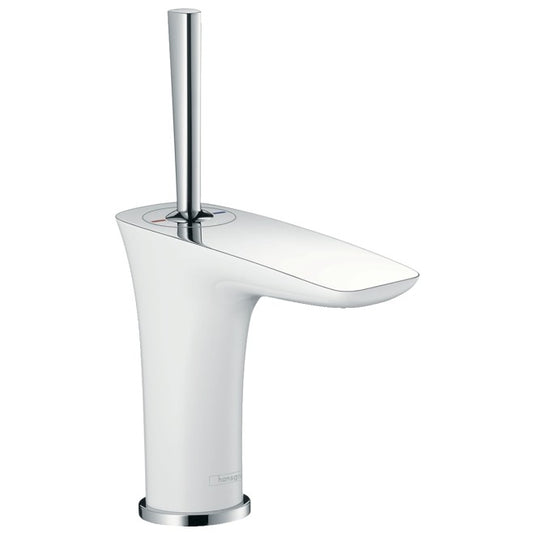 Baterie chiuveta baie alb/crom Hansgrohe PuraVida 100, cu ventil click-clack