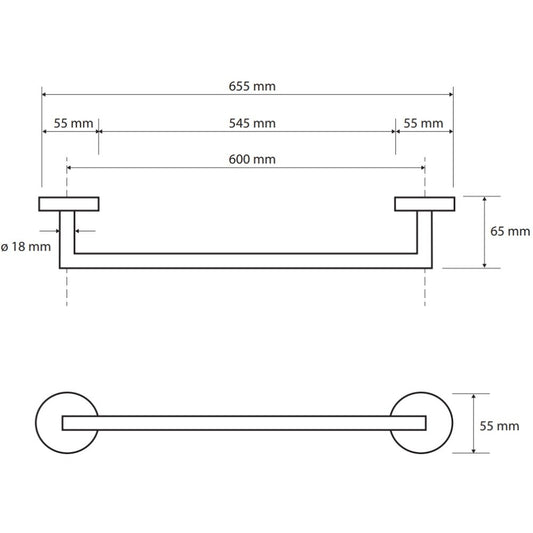 Bemeta Brilo Suport prosop baie tip bara 60 cm, auriu