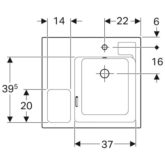 Lavoar baie suspendat Geberit Bambini 60x55 cm