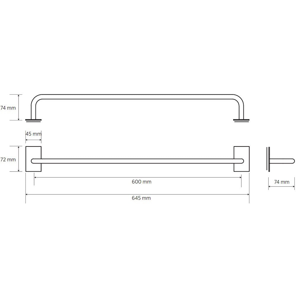 Bemeta Easy Suport prosop baie tip bara 65 cm, inox lucios