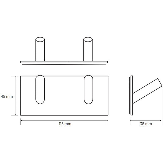Bemeta Easy Cuier baie dublu, negru