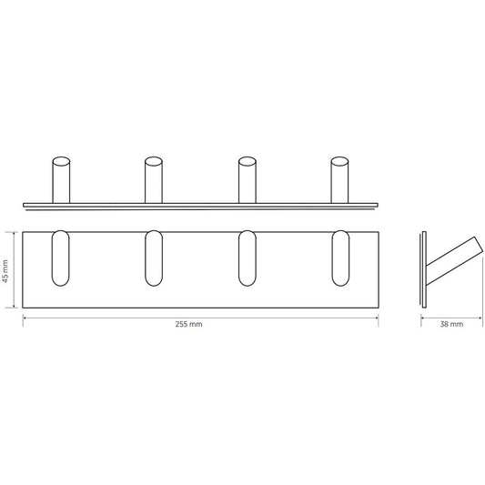 Bemeta Easy Cuier baie cu 4 brate, inox lucios