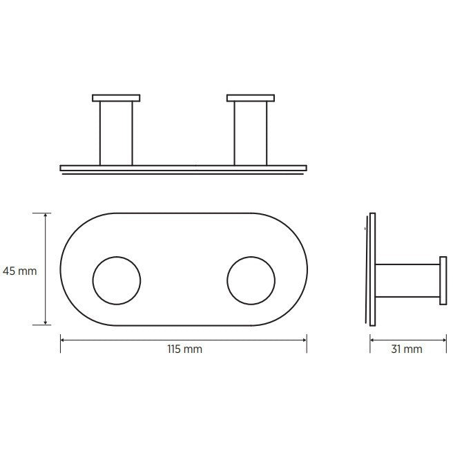 Bemeta Easy Cuier baie dublu rotunjit, inox lucios