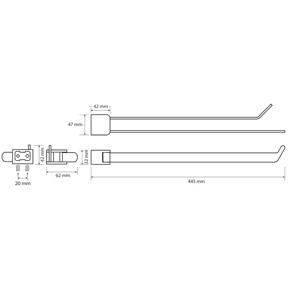 Bemeta Organic Suport prosop baie tip bara dubla, negru