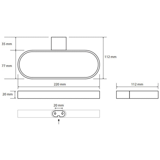 Bemeta Organic Suport prosop baie tip bara 22 cm, negru