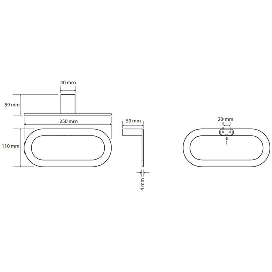 Bemeta Organic Suport prosop baie inel H11 cm, negru