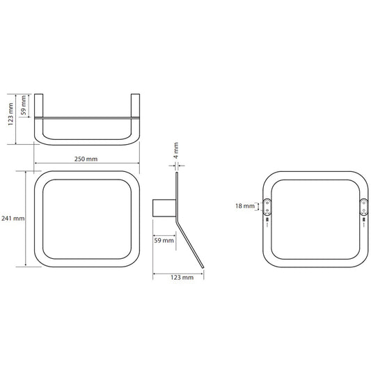 Bemeta Organic Suport prosop baie inel H22 cm, negru