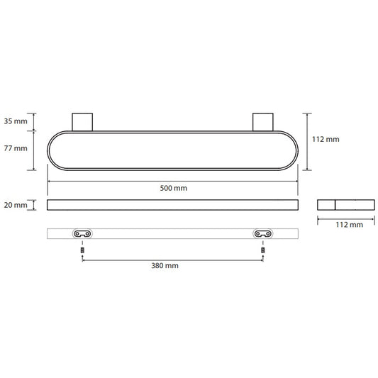 Bemeta Organic Suport prosop baie tip bara dubla 50 cm, negru