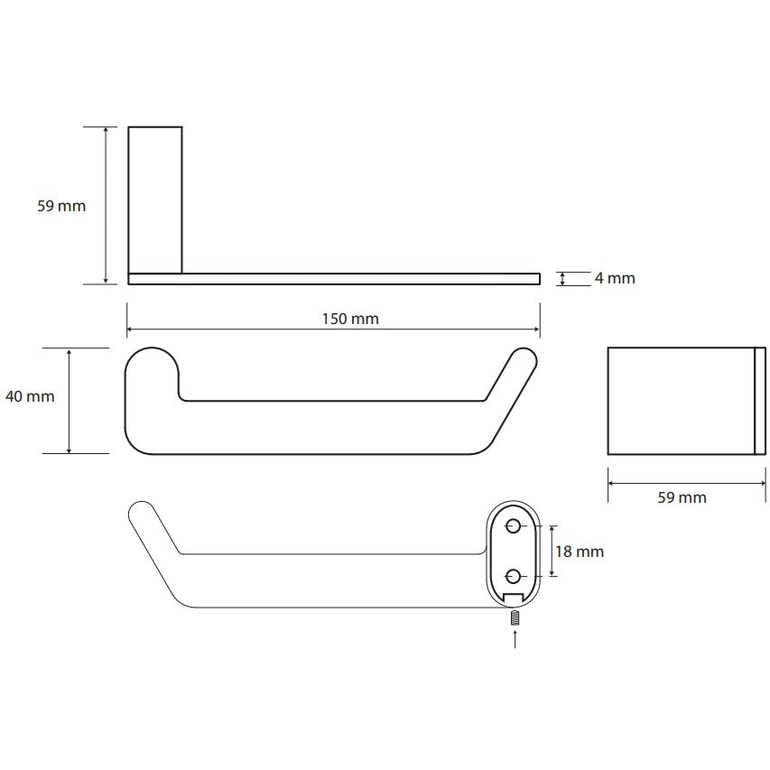 Bemeta Organic Suport hartie igienica, negru
