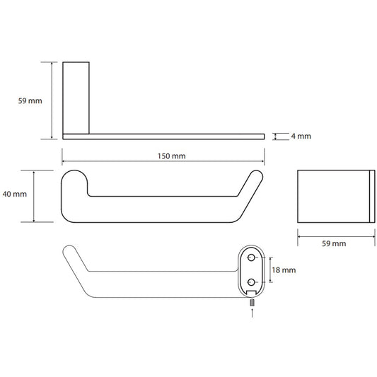 Bemeta Organic Suport hartie igienica, negru