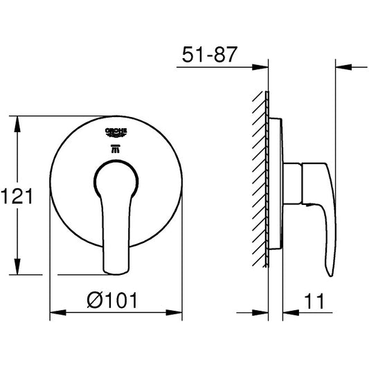 Grohe Eurosmart Divertor cu 3 cai
